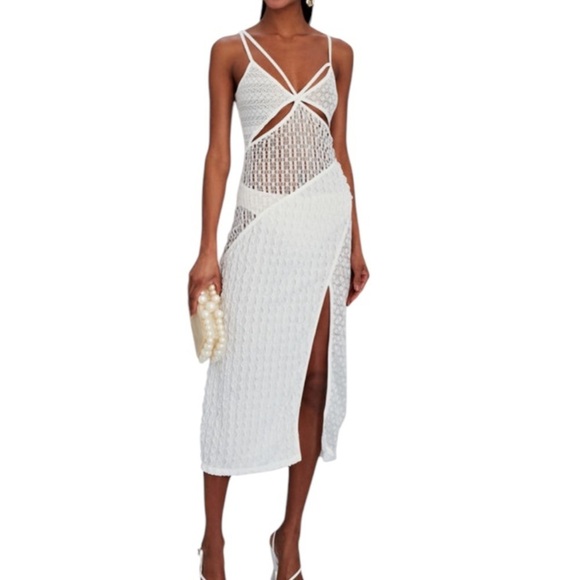 For Love & Lemons Tracy Knit White MIDI Size Medium - Picture 1 of 7